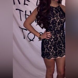 Astr Black Lace Dress